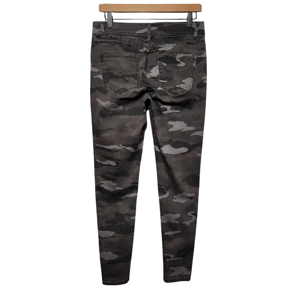 DEMOCRACY Absolution Womens Size 6 Gray Camo Skinny Pants Zipper Pockets Edgy - Picture 5 of 10